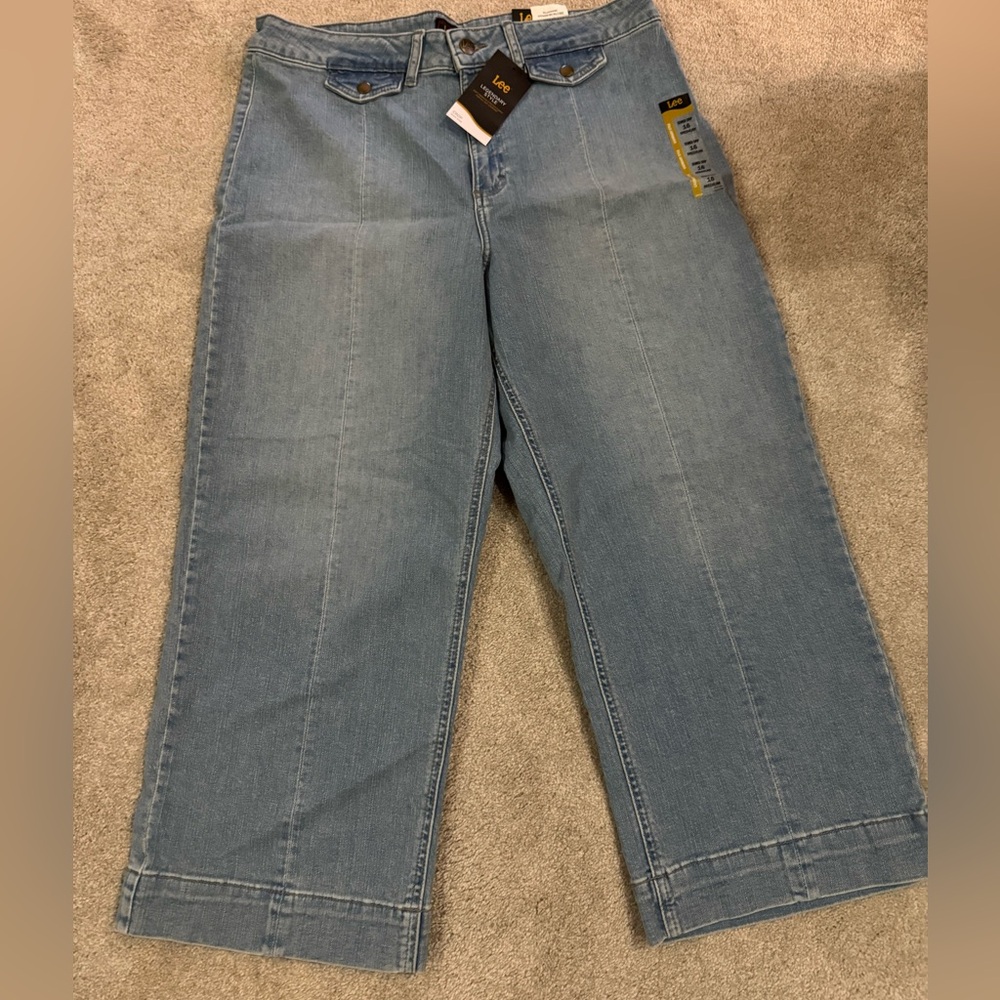 Lee Light Blue Wide Leg Crop Jeans
